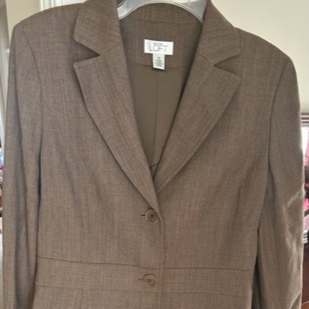 Ann Taylor Brown Wool Suit